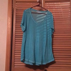 V neck burnout turquoise shirt